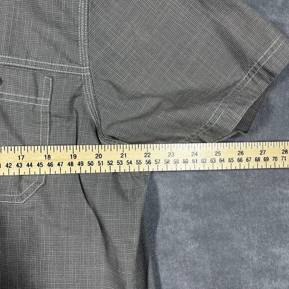 G.H. Bass & Co. Shirt Men's XL Gray Chambray Pockets Short Sleeve Button-Down - Picture 4 of 6